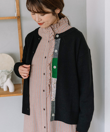 POU DOU DOU | 下前立て配色クルーネックカーディガン(カーディガン/ボレロ)