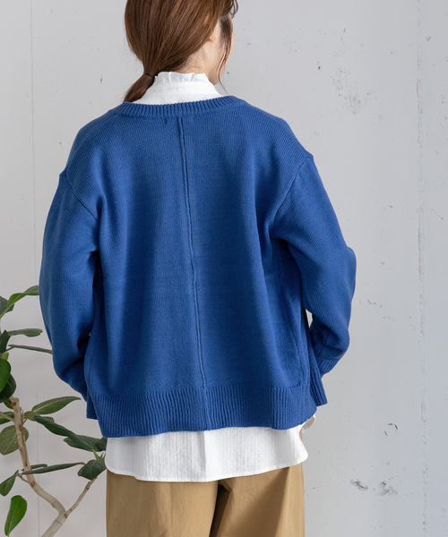 POU DOU DOU（プードゥドゥ）の「下前立て配色クルーネックカーディガン（カーディガン/ボレロ・レディース・ブラック/グレー/ブルー/レッド/グリーン・M）」の13枚目の写真