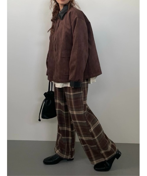aquagarage(アクアガレージ)の「チェック柄ワイドパンツ(その他パンツ・レディース・ブラック/ベージュ/ブラウン・M/L)」の6枚目の写真