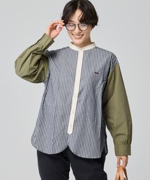 ストライプ ノーカラーシャツ」に該当するファッション通販 - ZOZOTOWN