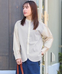ストライプ ノーカラーシャツ」に該当するファッション通販 - ZOZOTOWN