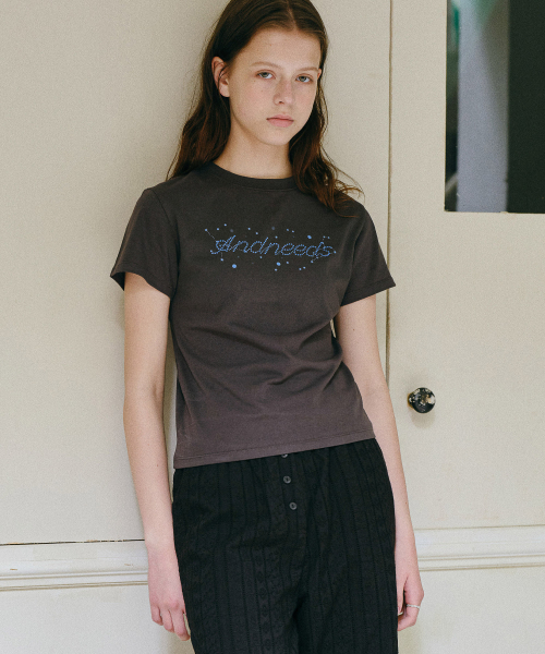 ANDNEEDS(アンドニーズ)の「Starlight half tee (charcoal)(Tシャツ/カットソー・レディース・その他・FREE)」の2枚目の写真
