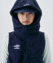 【umbro×fekete】gathered hoodie vest / ギャザーフーディーベスト