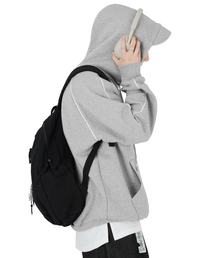 ACHA（アチャ）の「ACHフードキャップパイピングフード_グレー（パーカー）」