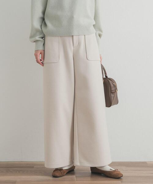 URBAN RESEARCH DOORS（アーバンリサーチドアーズ）の「カットメルトンワイドパンツ（その他パンツ・レディース・ホワイト系その他/チャコールグレー・MEDIUM）」の4枚目の写真