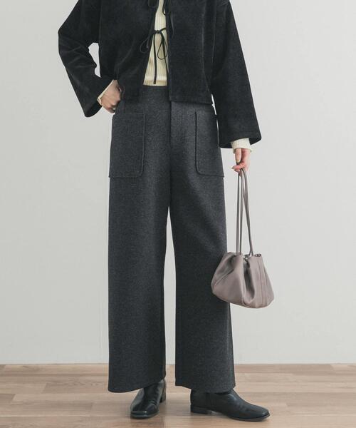 URBAN RESEARCH DOORS（アーバンリサーチドアーズ）の「カットメルトンワイドパンツ（その他パンツ・レディース・ホワイト系その他/チャコールグレー・MEDIUM）」の13枚目の写真