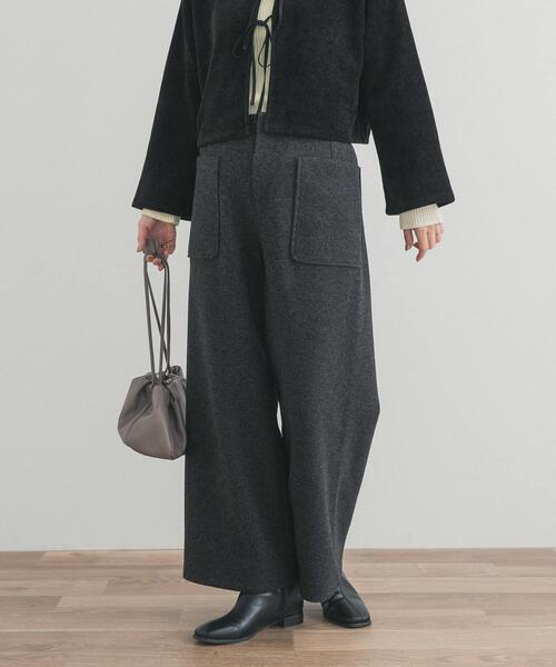 URBAN RESEARCH DOORS（アーバンリサーチドアーズ）の「カットメルトンワイドパンツ（その他パンツ・レディース・ホワイト系その他/チャコールグレー・MEDIUM）」の14枚目の写真