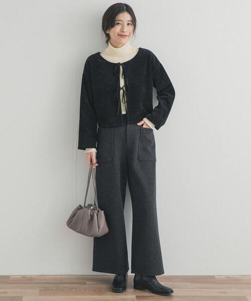 URBAN RESEARCH DOORS（アーバンリサーチドアーズ）の「カットメルトンワイドパンツ（その他パンツ・レディース・ホワイト系その他/チャコールグレー・MEDIUM）」の18枚目の写真