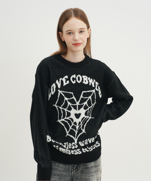 BLOND9（ブロンドナイン）の「ラブラウンドネックプルオーバーニット_ブラック（ニット/セーター・レディース・その他・SMALL/MEDIUM/LARGE/X-LARGE/XX-LARGE/X-SMALL）」の4枚目の写真