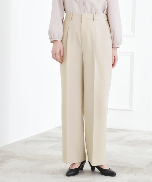 grove（グローブ）の「【マシンウォッシュ／防シワ/SS-3L】ストレッチワイドパンツ（その他パンツ・レディース・ネイビー/ブラック/ナチュラル・02/03/00/01/04/05）」の2枚目の写真