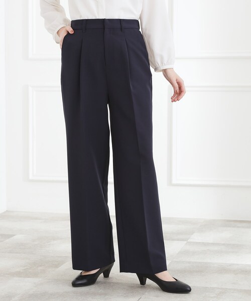 grove（グローブ）の「【マシンウォッシュ／防シワ/SS-3L】ストレッチワイドパンツ（その他パンツ・レディース・ネイビー/ブラック/ナチュラル・02/03/00/01/04/05）」の3枚目の写真