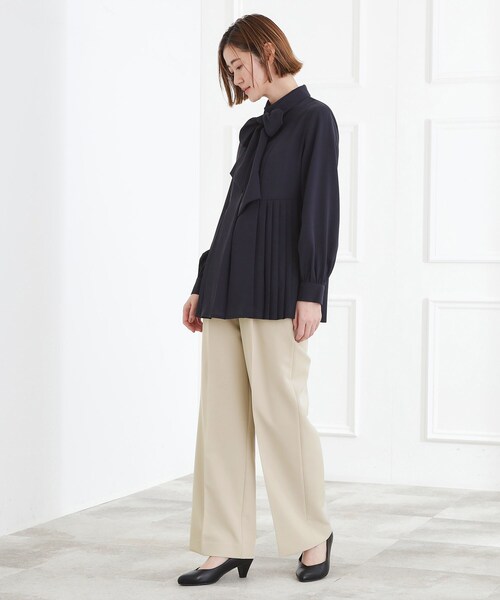 grove（グローブ）の「【マシンウォッシュ／防シワ/SS-3L】ストレッチワイドパンツ（その他パンツ・レディース・ネイビー/ブラック/ナチュラル・02/03/00/01/04/05）」の22枚目の写真