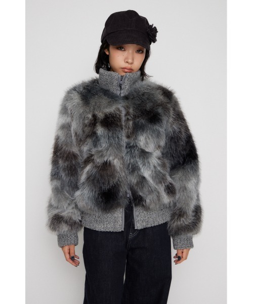 MIX KNIT FAUX FUR ブルゾン（ブルゾン）｜LAGUA GEM（ラグアジェム