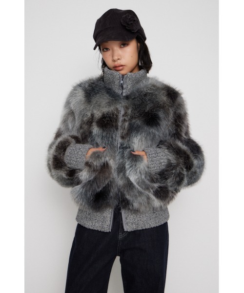 LAGUA GEM（ラグアジェム）の「MIX KNIT FAUX FUR ブルゾン（ブルゾン