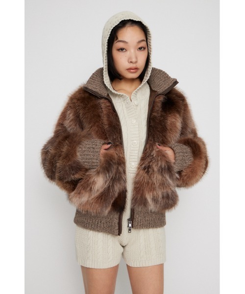MIX KNIT FAUX FUR ブルゾン（ブルゾン）｜LAGUA GEM（ラグアジェム