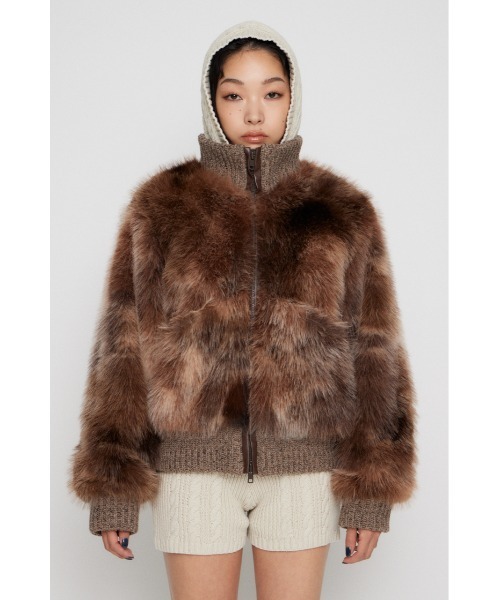 MIX KNIT FAUX FUR ブルゾン（ブルゾン）｜LAGUA GEM（ラグアジェム