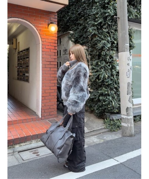 MIX KNIT FAUX FUR ブルゾン（ブルゾン）｜LAGUA GEM（ラグアジェム