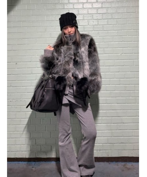 LAGUA GEM（ラグアジェム）の「MIX KNIT FAUX FUR ブルゾン（ブルゾン