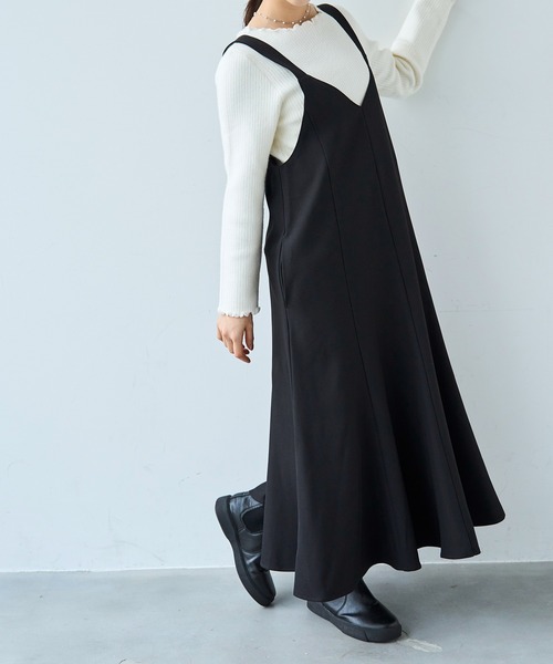 mil(ミル)の「前後2way マーメイド Vネック ジャンスカ ワンピース【585133】(ワンピース・レディース・ブラック/グレイッシュベージュ/ブラウン・FREE/XS/S)」の7枚目の写真
