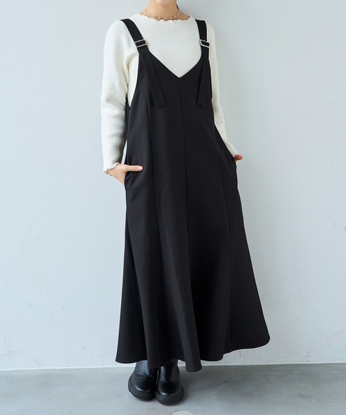 mil(ミル)の「前後2way マーメイド Vネック ジャンスカ ワンピース【585133】(ワンピース・レディース・ブラック/グレイッシュベージュ/ブラウン・FREE/XS/S)」の9枚目の写真