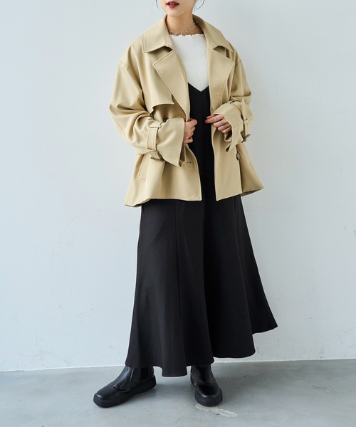 mil(ミル)の「前後2way マーメイド Vネック ジャンスカ ワンピース【585133】(ワンピース・レディース・ブラック/グレイッシュベージュ/ブラウン・FREE/XS/S)」の13枚目の写真