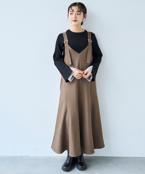 mil(ミル)の「前後2way マーメイド Vネック ジャンスカ ワンピース【585133】(ワンピース・レディース・ブラック/グレイッシュベージュ/ブラウン・FREE/XS/S)」の21枚目の写真