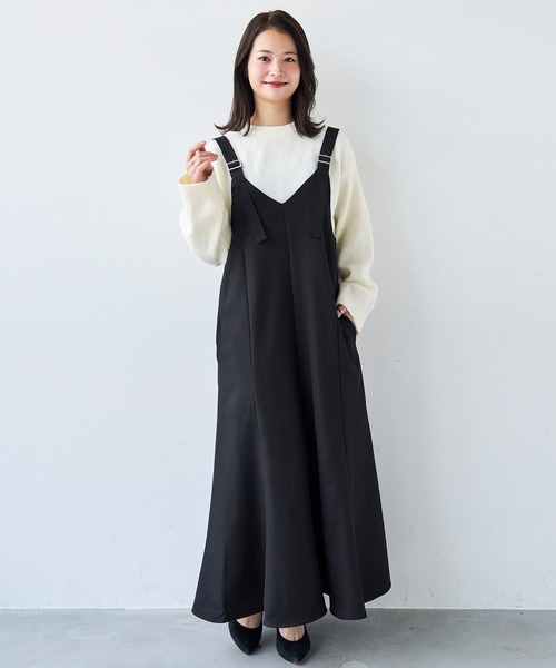 mil(ミル)の「前後2way マーメイド Vネック ジャンスカ ワンピース【585133】(ワンピース・レディース・ブラック/グレイッシュベージュ/ブラウン・FREE/XS/S)」の15枚目の写真