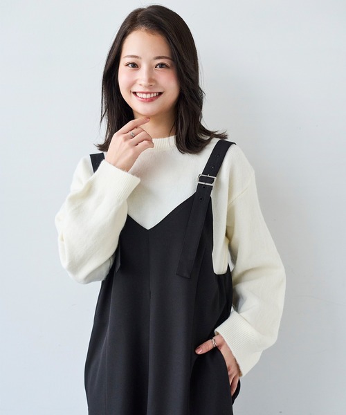 mil(ミル)の「前後2way マーメイド Vネック ジャンスカ ワンピース【585133】(ワンピース・レディース・ブラック/グレイッシュベージュ/ブラウン・FREE/XS/S)」の18枚目の写真