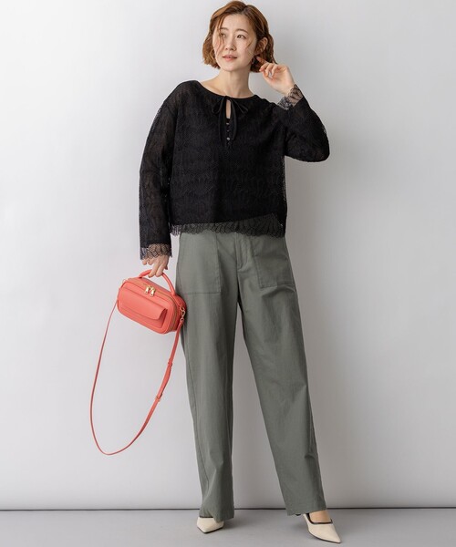 23区(ニジュウサンク)の「フラップポケット2WAY ショルダーバッグ(ショルダーバッグ・レディース・ブラック系/ピンク系/黄土色系・F)」の19枚目の写真