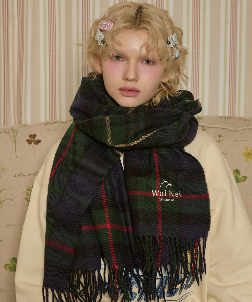 セール】チェックマフラー グリーン（マフラー）｜WaiKei（ワイケイ