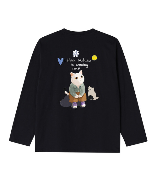 OHP(ワンハンドレッドパーセント)の「OHPxHARMONIA b秋空ベーシック長袖Tシャツ(Tシャツ/カットソー・メンズ・ホワイト/ブラック・MEDIUM/LARGE/X-LARGE/XX-LARGE)」の2枚目の写真