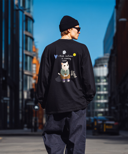 OHP(ワンハンドレッドパーセント)の「OHPxHARMONIA b秋空ベーシック長袖Tシャツ(Tシャツ/カットソー・メンズ・ホワイト/ブラック・MEDIUM/LARGE/X-LARGE/XX-LARGE)」の3枚目の写真