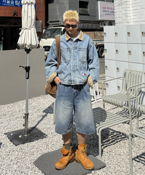 GCLIP（ジクリップ）の「ワンタックバミューダデニムショーツハーフショートパンツ_[ライトブルー]（その他パンツ・メンズ・ブルー・36/34/28/32/30）」の22枚目の写真