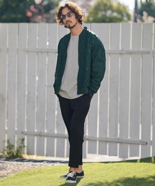 CAMBIO(カンビオ)の「mj11314- Leaf Sheer Lace Blouson シアーレースブルゾン(PF-261-007)(ブルゾン・メンズ・ブラック/グリーン・M/L)」の6枚目の写真