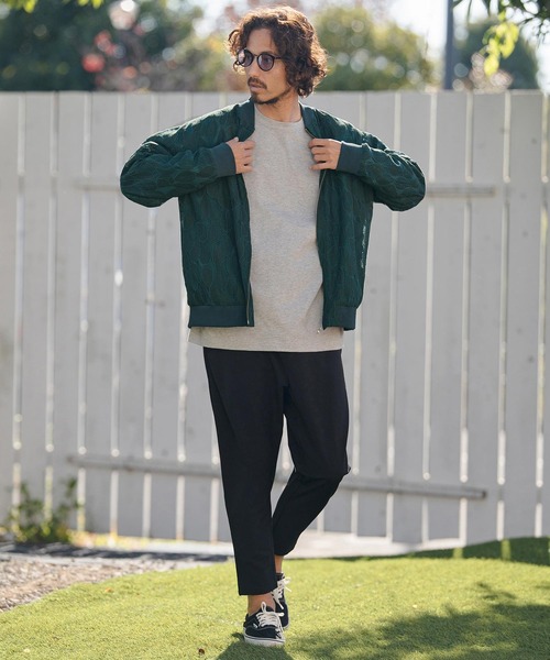 CAMBIO(カンビオ)の「mj11314- Leaf Sheer Lace Blouson シアーレースブルゾン(PF-261-007)(ブルゾン・メンズ・ブラック/グリーン・M/L)」の7枚目の写真