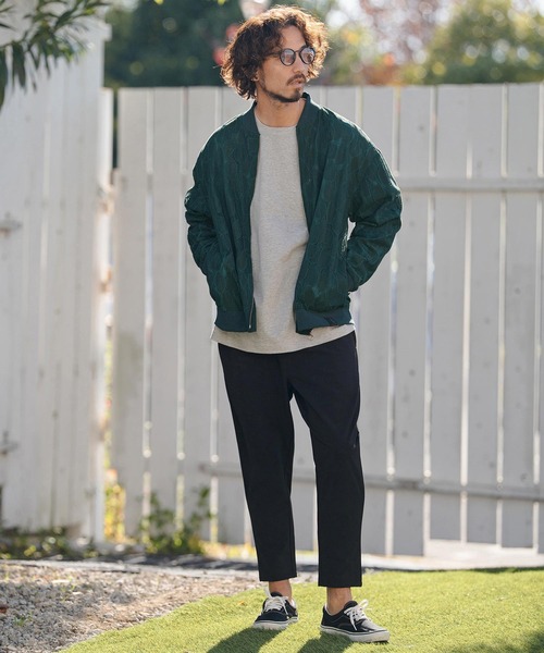 CAMBIO(カンビオ)の「mj11314- Leaf Sheer Lace Blouson シアーレースブルゾン(PF-261-007)(ブルゾン・メンズ・ブラック/グリーン・M/L)」の8枚目の写真