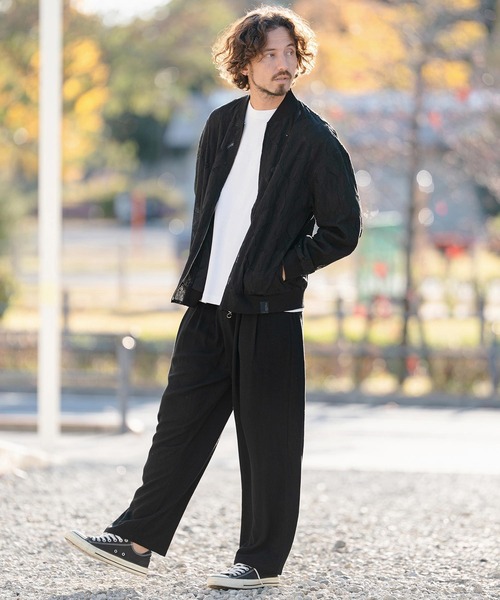 CAMBIO(カンビオ)の「mj11314- Leaf Sheer Lace Blouson シアーレースブルゾン(PF-261-007)(ブルゾン・メンズ・ブラック/グリーン・M/L)」の12枚目の写真