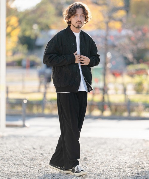 CAMBIO(カンビオ)の「mj11314- Leaf Sheer Lace Blouson シアーレースブルゾン(PF-261-007)(ブルゾン・メンズ・ブラック/グリーン・M/L)」の13枚目の写真