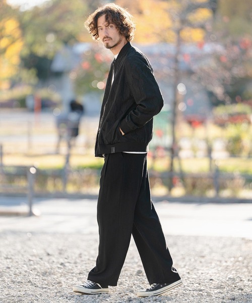 CAMBIO(カンビオ)の「mj11314- Leaf Sheer Lace Blouson シアーレースブルゾン(PF-261-007)(ブルゾン・メンズ・ブラック/グリーン・M/L)」の14枚目の写真