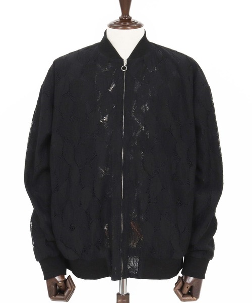 CAMBIO(カンビオ)の「mj11314- Leaf Sheer Lace Blouson シアーレースブルゾン(PF-261-007)(ブルゾン・メンズ・ブラック/グリーン・M/L)」の15枚目の写真