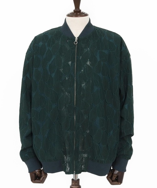 CAMBIO(カンビオ)の「mj11314- Leaf Sheer Lace Blouson シアーレースブルゾン(PF-261-007)(ブルゾン・メンズ・ブラック/グリーン・M/L)」の17枚目の写真