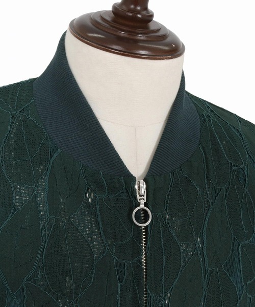 CAMBIO(カンビオ)の「mj11314- Leaf Sheer Lace Blouson シアーレースブルゾン(PF-261-007)(ブルゾン・メンズ・ブラック/グリーン・M/L)」の19枚目の写真