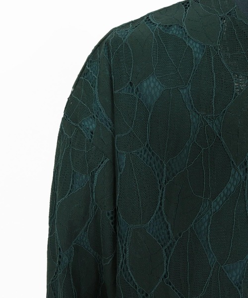 CAMBIO(カンビオ)の「mj11314- Leaf Sheer Lace Blouson シアーレースブルゾン(PF-261-007)(ブルゾン・メンズ・ブラック/グリーン・M/L)」の20枚目の写真