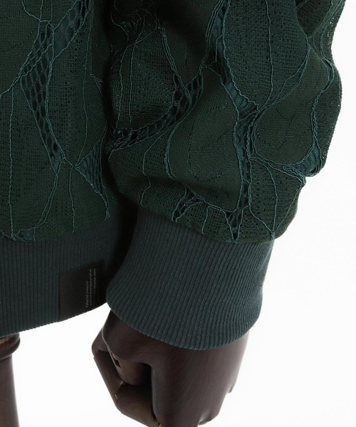 CAMBIO(カンビオ)の「mj11314- Leaf Sheer Lace Blouson シアーレースブルゾン(PF-261-007)(ブルゾン・メンズ・ブラック/グリーン・M/L)」の22枚目の写真