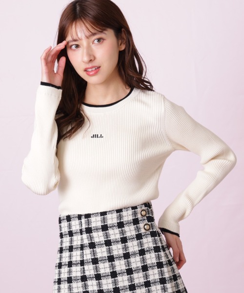 JILL by JILL STUART(ジルバイジルスチュアート)の「◇ 配色リブニット(ニット/セーター・レディース・ブラック/ホワイト/ピンク・FREE)」の1枚目の写真