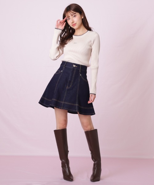 JILL by JILL STUART(ジルバイジルスチュアート)の「◇ 配色リブニット(ニット/セーター・レディース・ブラック/ホワイト/ピンク・FREE)」の19枚目の写真