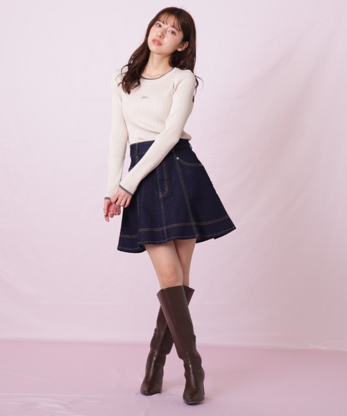 JILL by JILL STUART(ジルバイジルスチュアート)の「◇ 配色リブニット(ニット/セーター・レディース・ブラック/ホワイト/ピンク・FREE)」の21枚目の写真