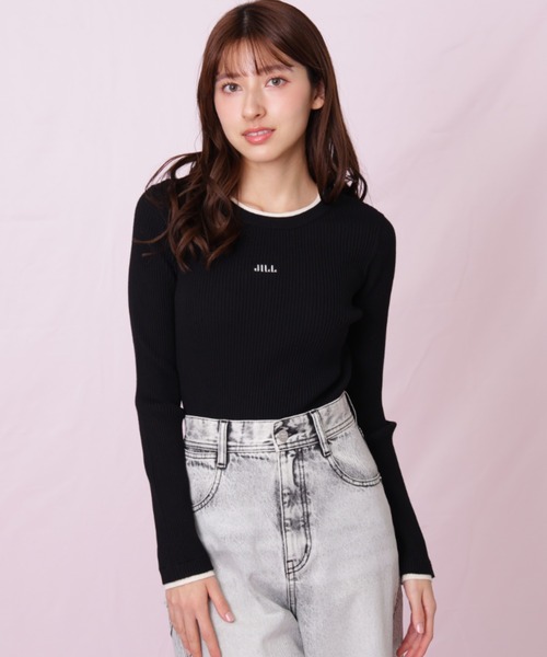 JILL by JILL STUART(ジルバイジルスチュアート)の「◇ 配色リブニット(ニット/セーター・レディース・ブラック/ホワイト/ピンク・FREE)」の6枚目の写真