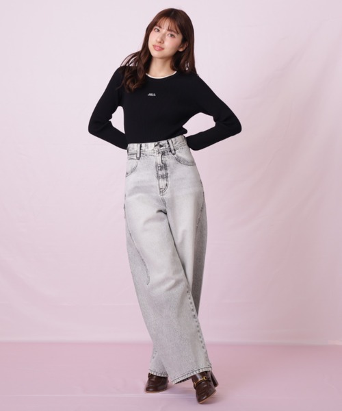 JILL by JILL STUART(ジルバイジルスチュアート)の「◇ 配色リブニット(ニット/セーター・レディース・ブラック/ホワイト/ピンク・FREE)」の13枚目の写真