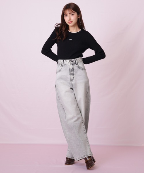 JILL by JILL STUART(ジルバイジルスチュアート)の「◇ 配色リブニット(ニット/セーター・レディース・ブラック/ホワイト/ピンク・FREE)」の12枚目の写真